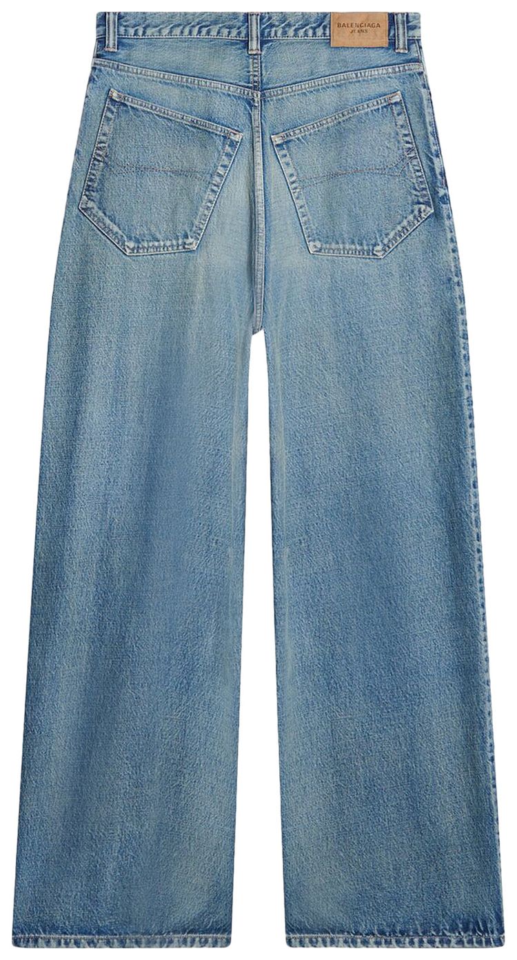 Balenciaga High Waisted Jeans Washed Light Blue