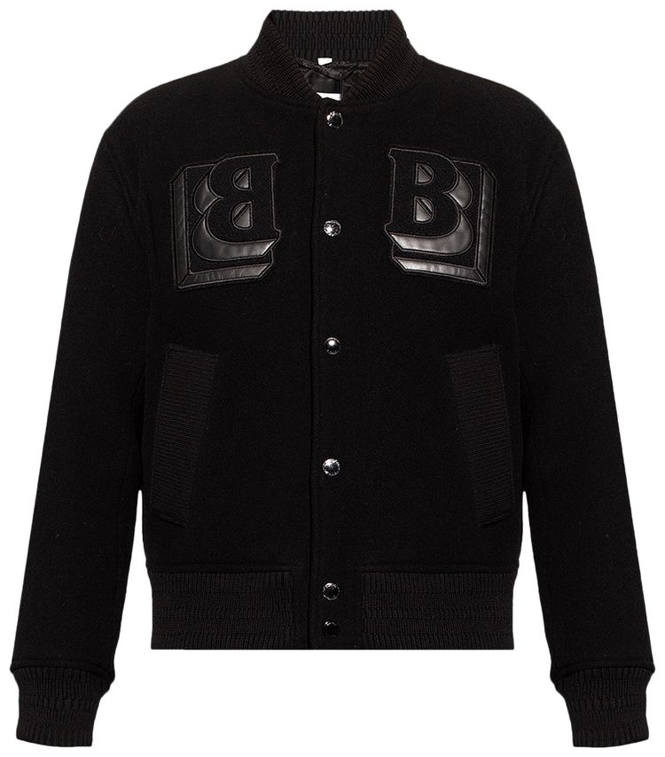 Burberry Wool Varsity Bomber Black