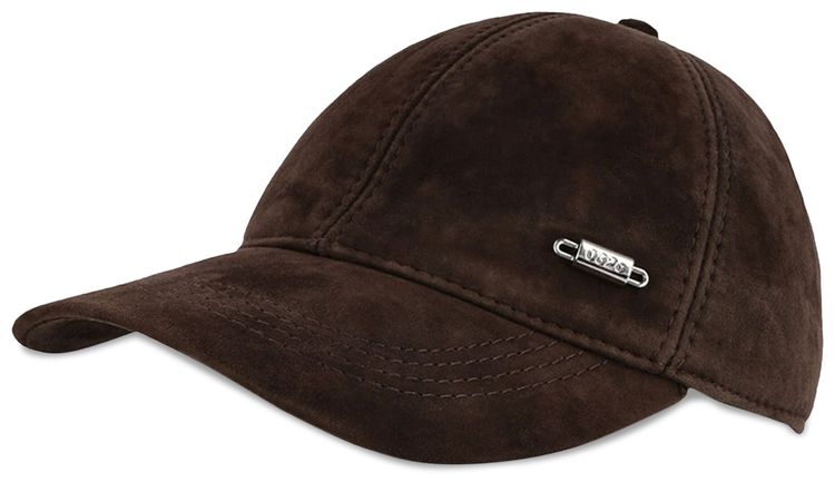 032C Suede Cap With Metal Details Brown