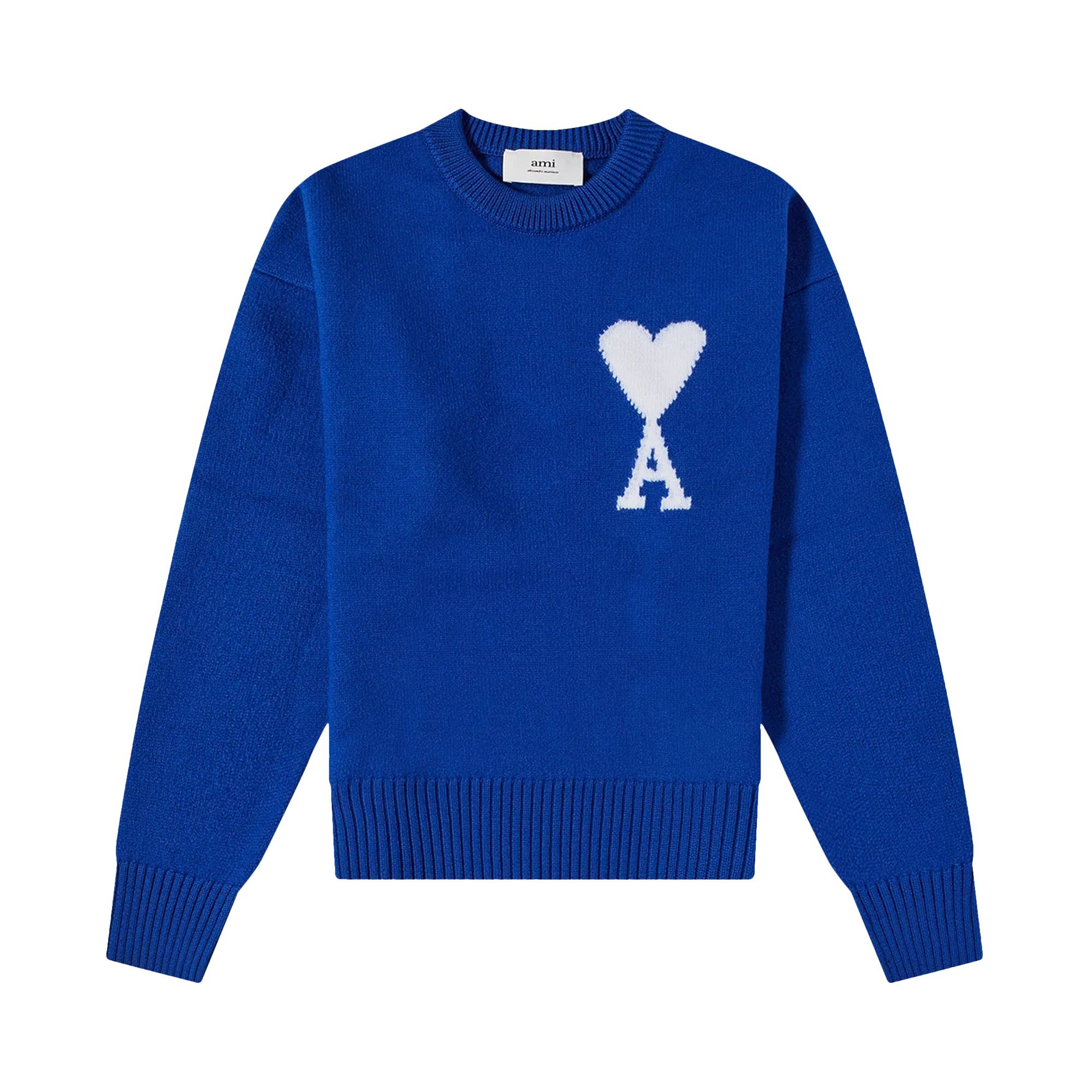トップス AMI PARIS oversized sweater blue Buy Ami Crewneck Sweater 'Royal Blue' - H21K019 018 490 | GOAT