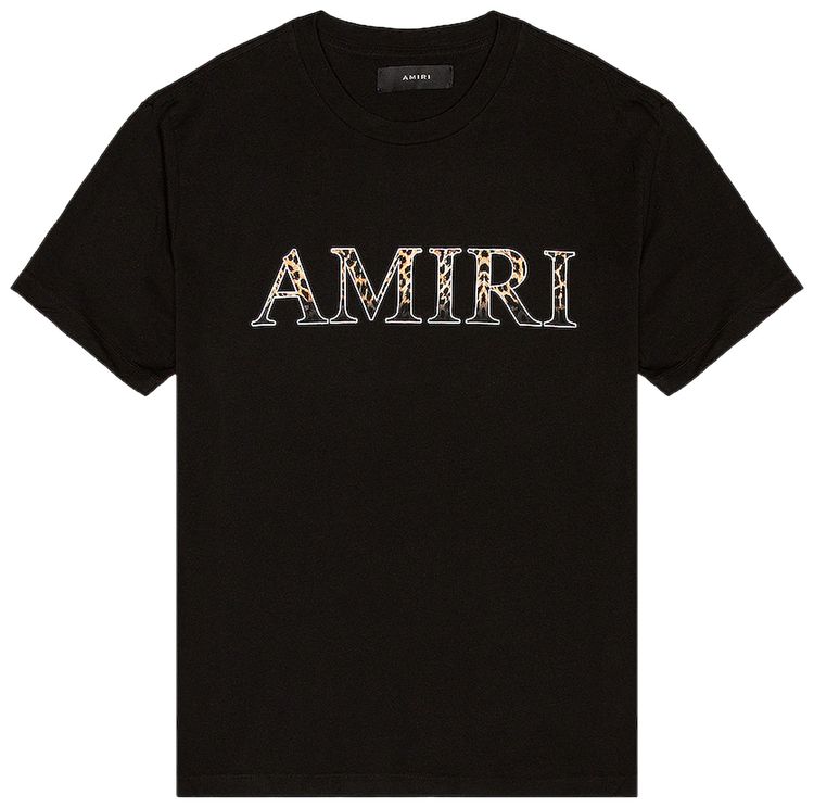Amiri Leopard Tee Black