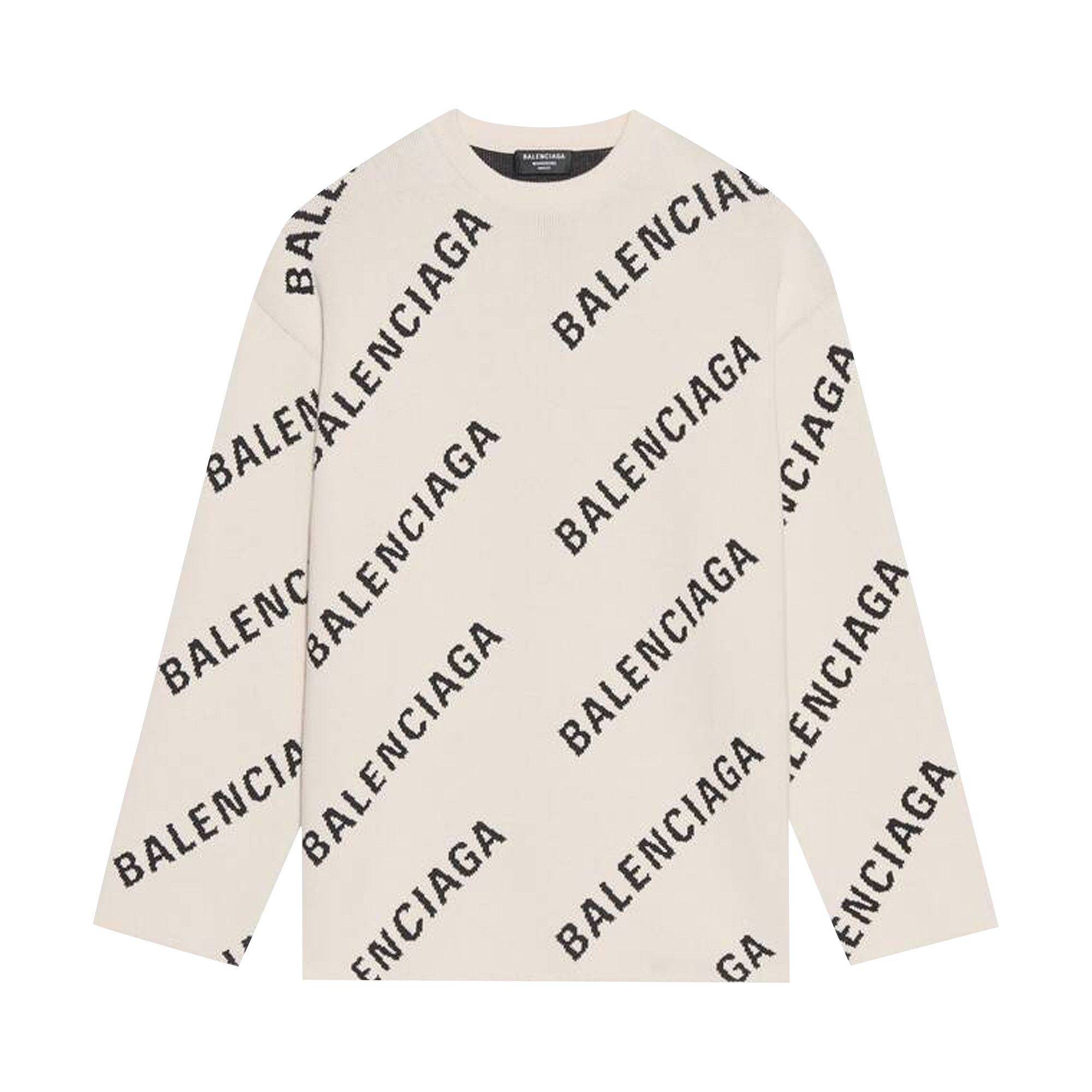Buy Balenciaga Crewneck 'Chalky White/Black' - 657401 T3200 9054