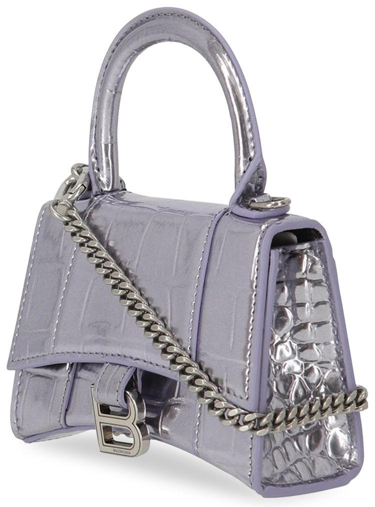 Balenciaga Mini Hourglass Top Handle Bag Lilac