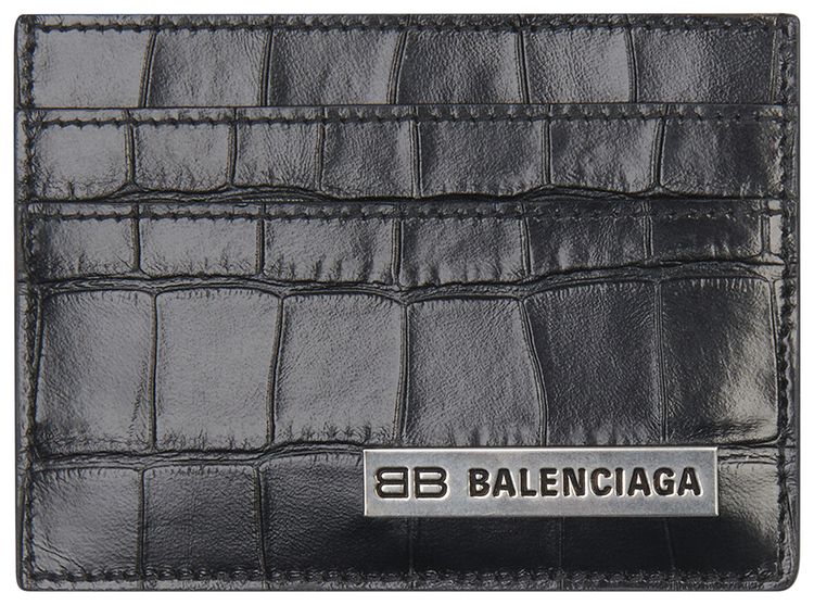 Balenciaga Plate Card Holder Dark Grey