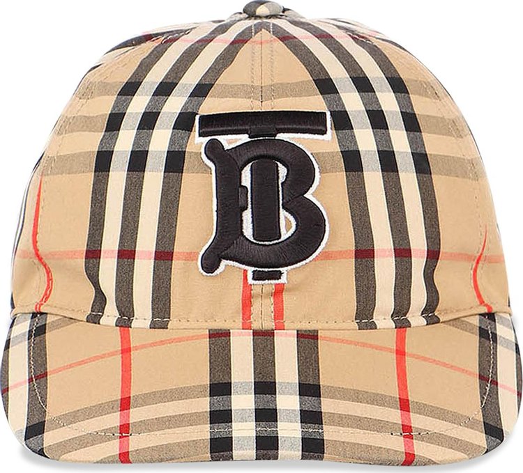 Buy Burberry Monogram Motif Vintage Check Cotton Baseball Cap Archive
