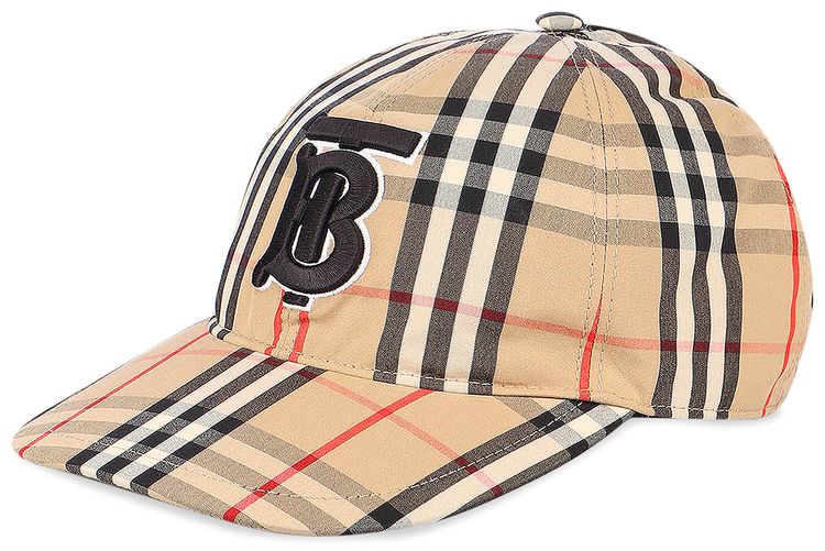 Burberry Monogram Motif Vintage Check Cotton Baseball Cap Archive BeigeCheck