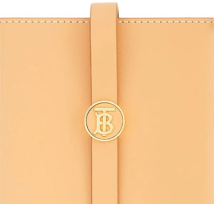 Burberry Topstitched Leather Anne Phone Case With Strap Warm Sand