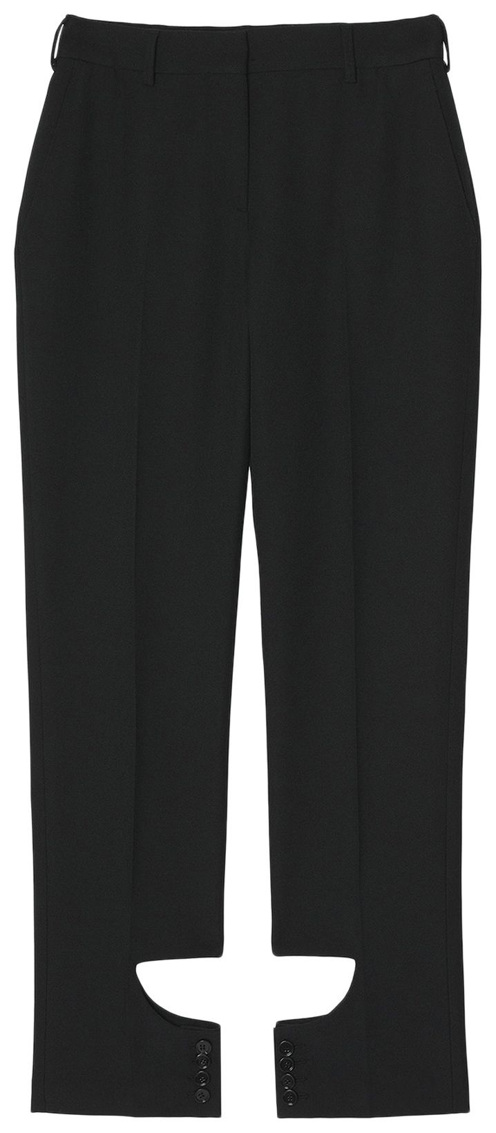 Burberry Cut Out Detail Wool Tailored Trousers Black