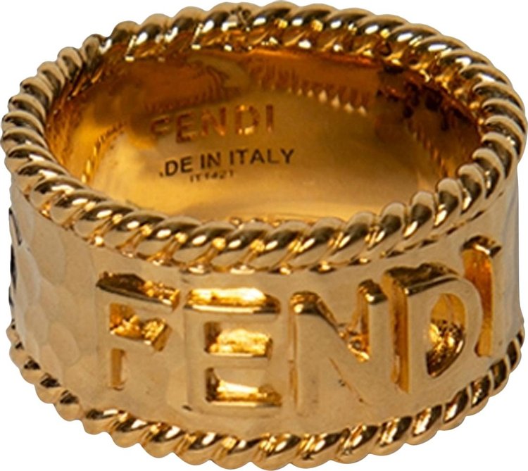 Fendi In Relief Ring 'Vibrato Old Gold'