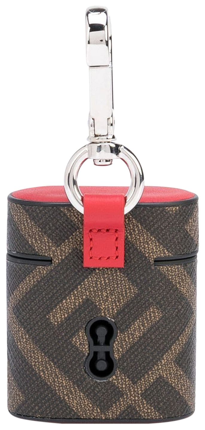 Fendi Logo Airpod Case BrownBlackRed