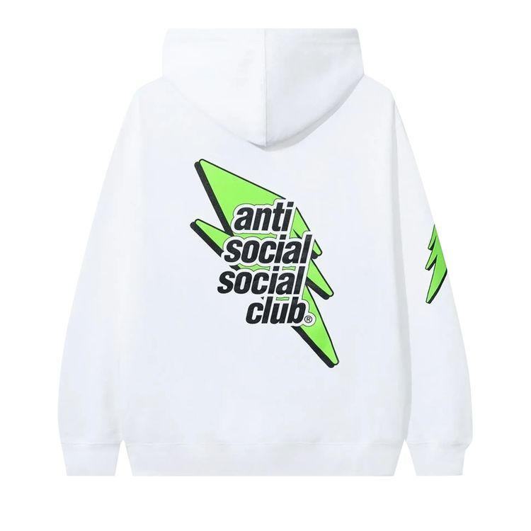 Anti Social Social Club Careless Bolt Hoodie WhiteGreen