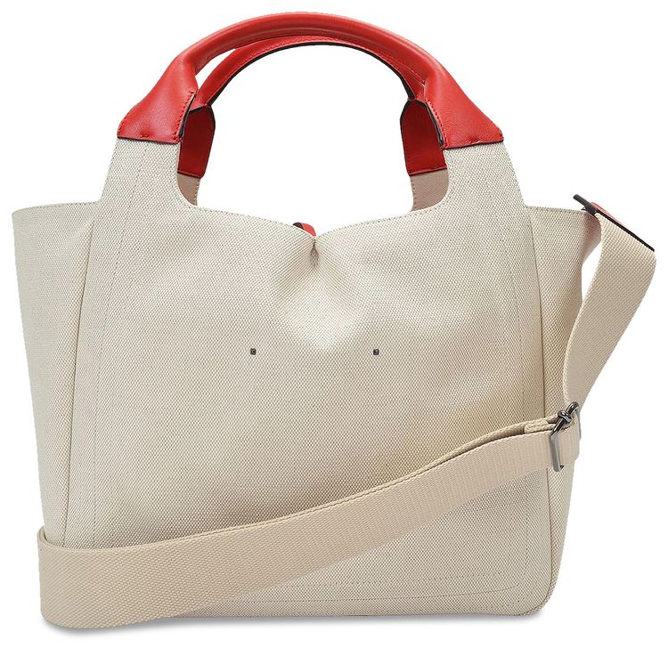 Valentino 09 Rose Blossom Edition Canvas Tote Natural