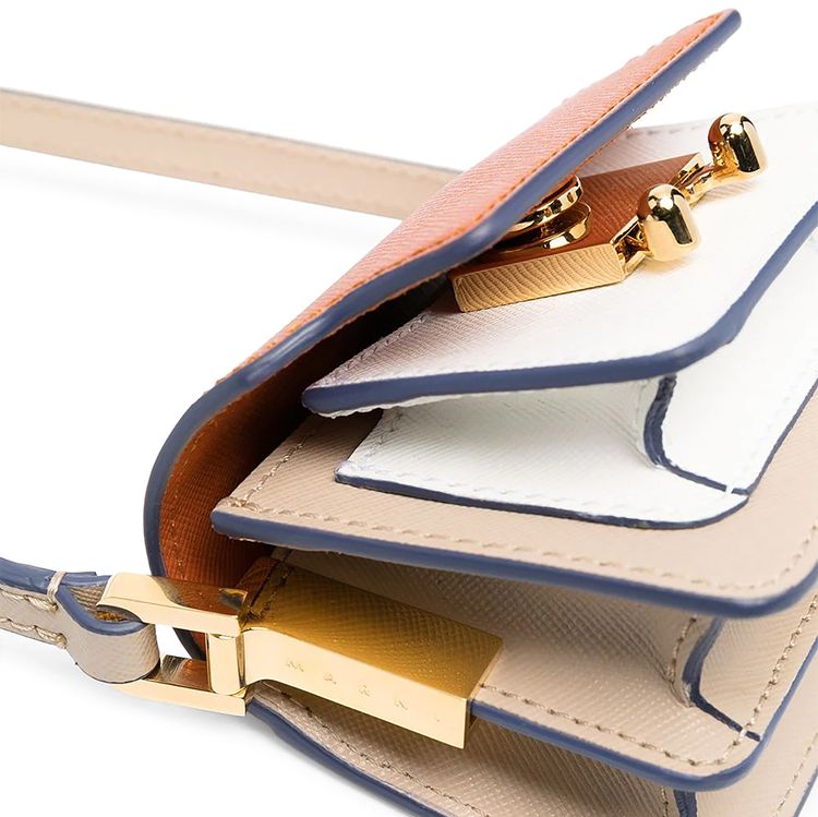 Marni Mini Trunk Bag BeigeOrangeWhite