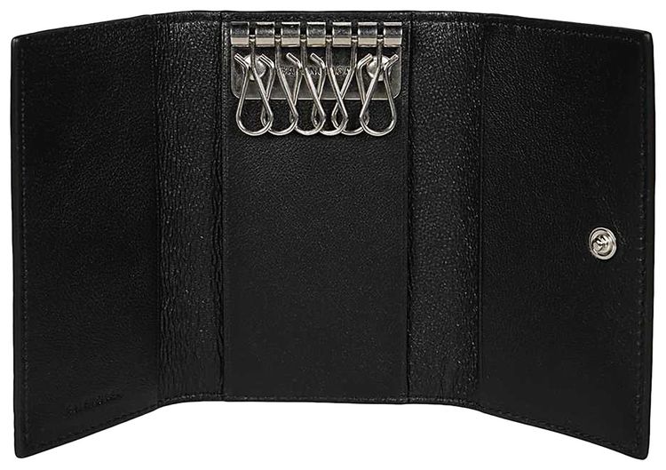 Balenciaga Cash Key Ring With Contrasted Logo Black