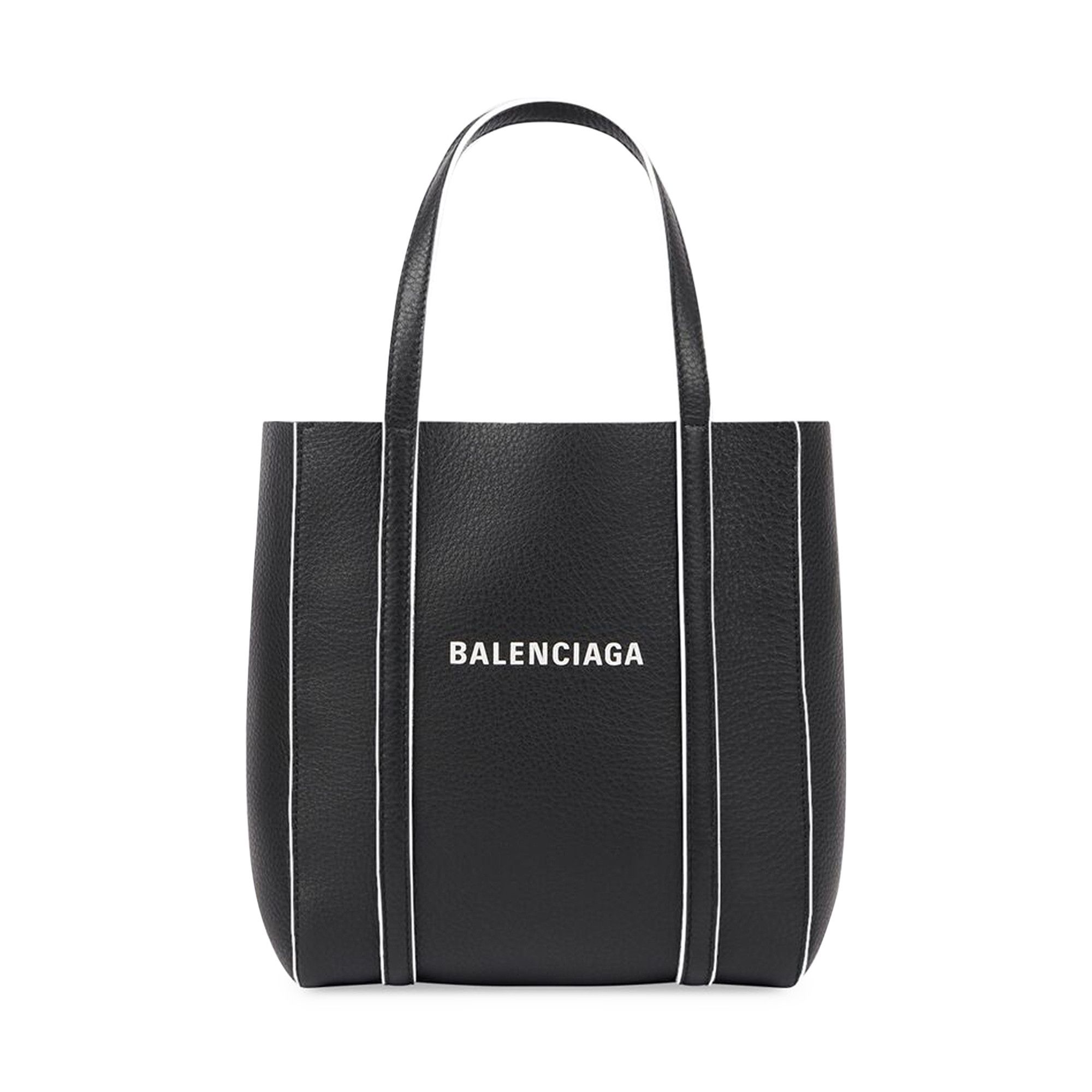 BALENCIAGA EVERYDAY トートバッグ XXS BLACK BALENCIAGA Shiny Calfskin Logo Crocodile Embossed XXS