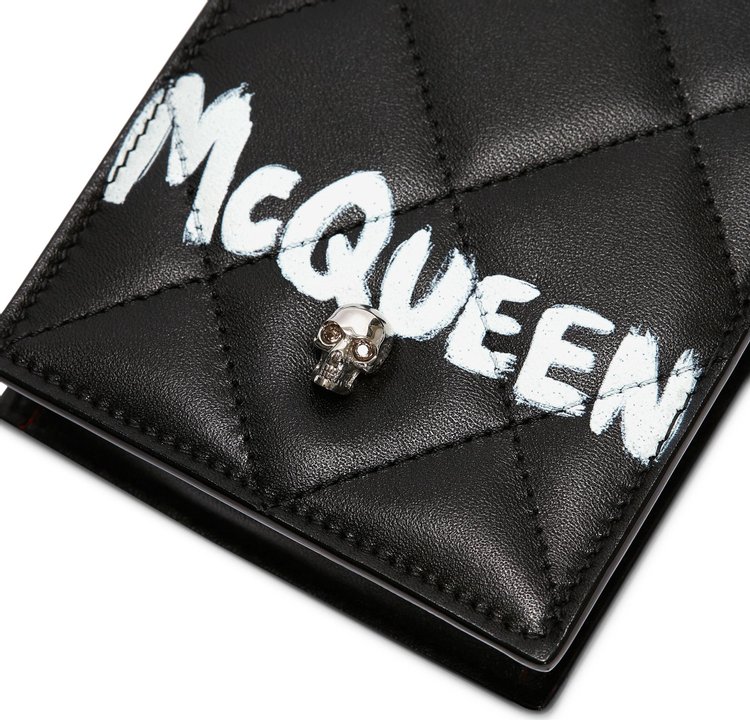 Alexander McQueen Graffiti Phone Case On Chain BlackIvory