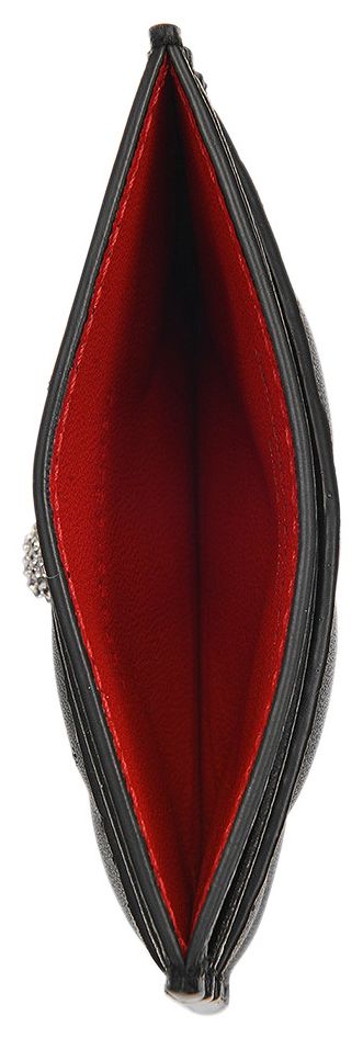 Alexander McQueen Pave Skull Card Holder Black