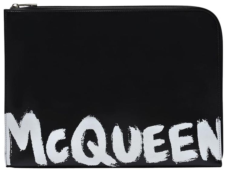 Alexander McQueen A4 Zip Pouch Black