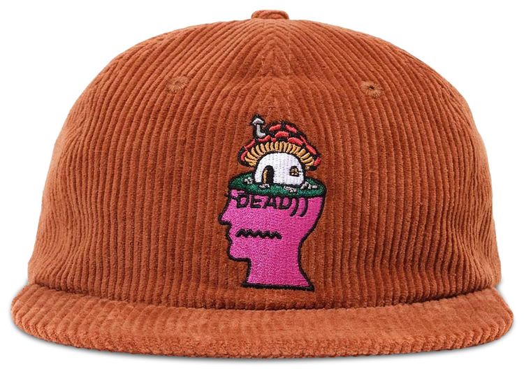 Brain Dead Mushroom Head Cord Six Panel Hat Rust
