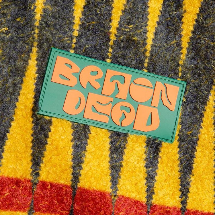 Brain Dead Configuration Printed Sherpa Vest Mustard Multicolor