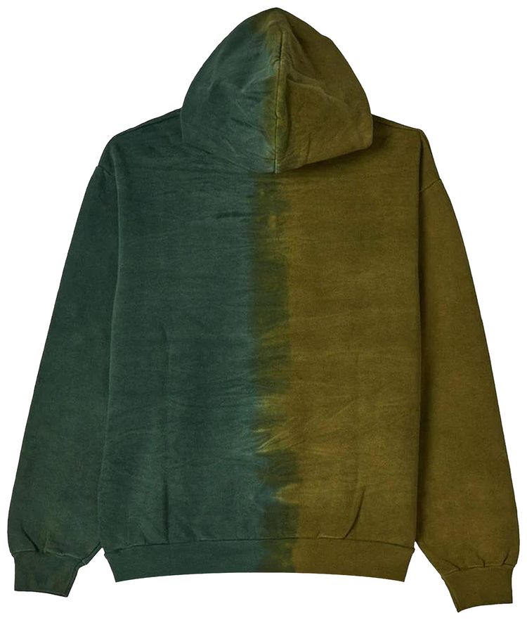Afield Out Duo Tone Puff Print Hoodie Green Tie Dye