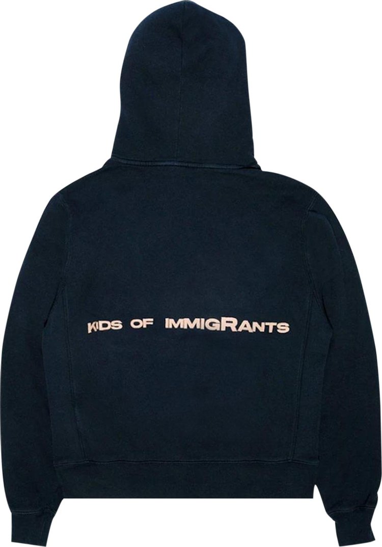 Kids of Immigrants Support Your Friends 40 Hoodie Navy Multicolor