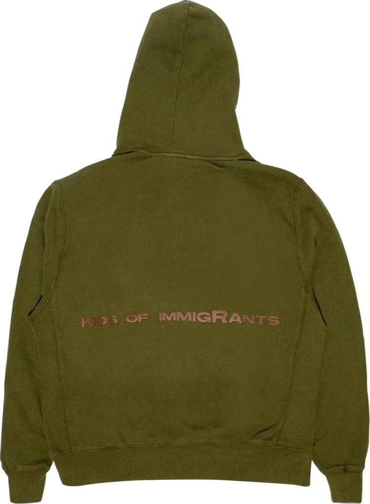 Kids of Immigrants Support Your Friends 40 Hoodie Oilve Multicolor