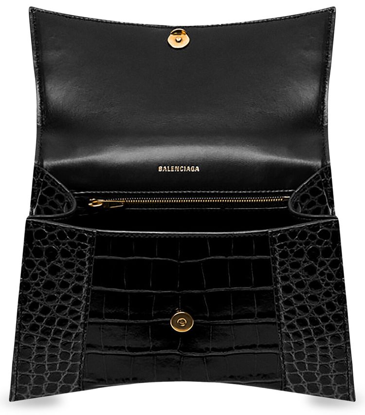 Balenciaga Hourglass Small Top Handle Bag Black