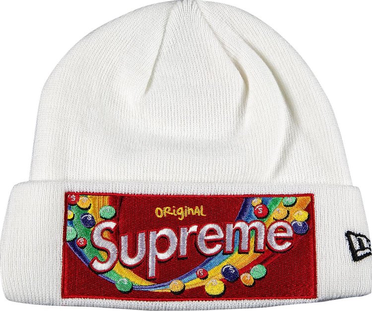 Supreme x New Era Skittles Beanie White