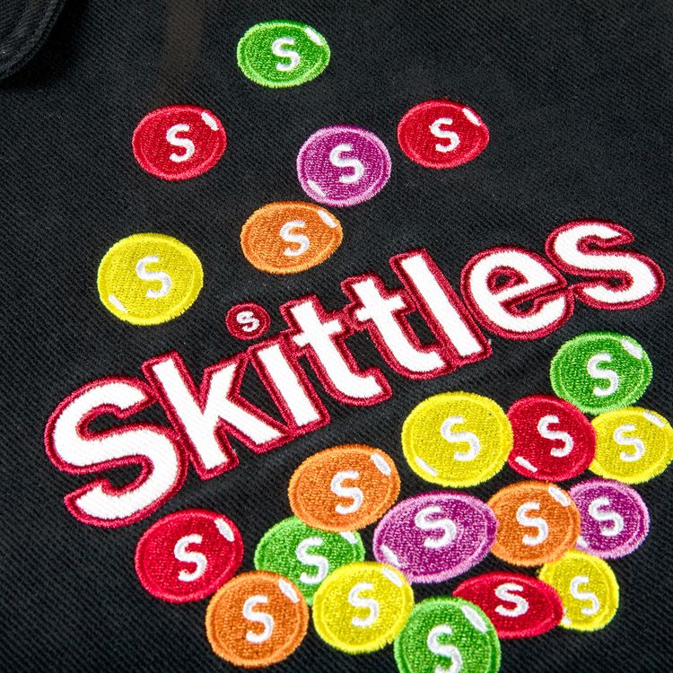 Supreme x Skittles x Mitchell  Ness Varsity Jacket Black