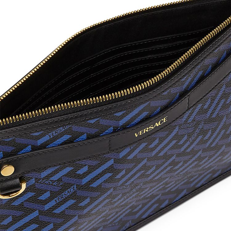 Versace La Greca Signature Pouch NavyBlackVersace Gold