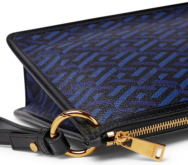 Versace La Greca Signature Pouch NavyBlackVersace Gold