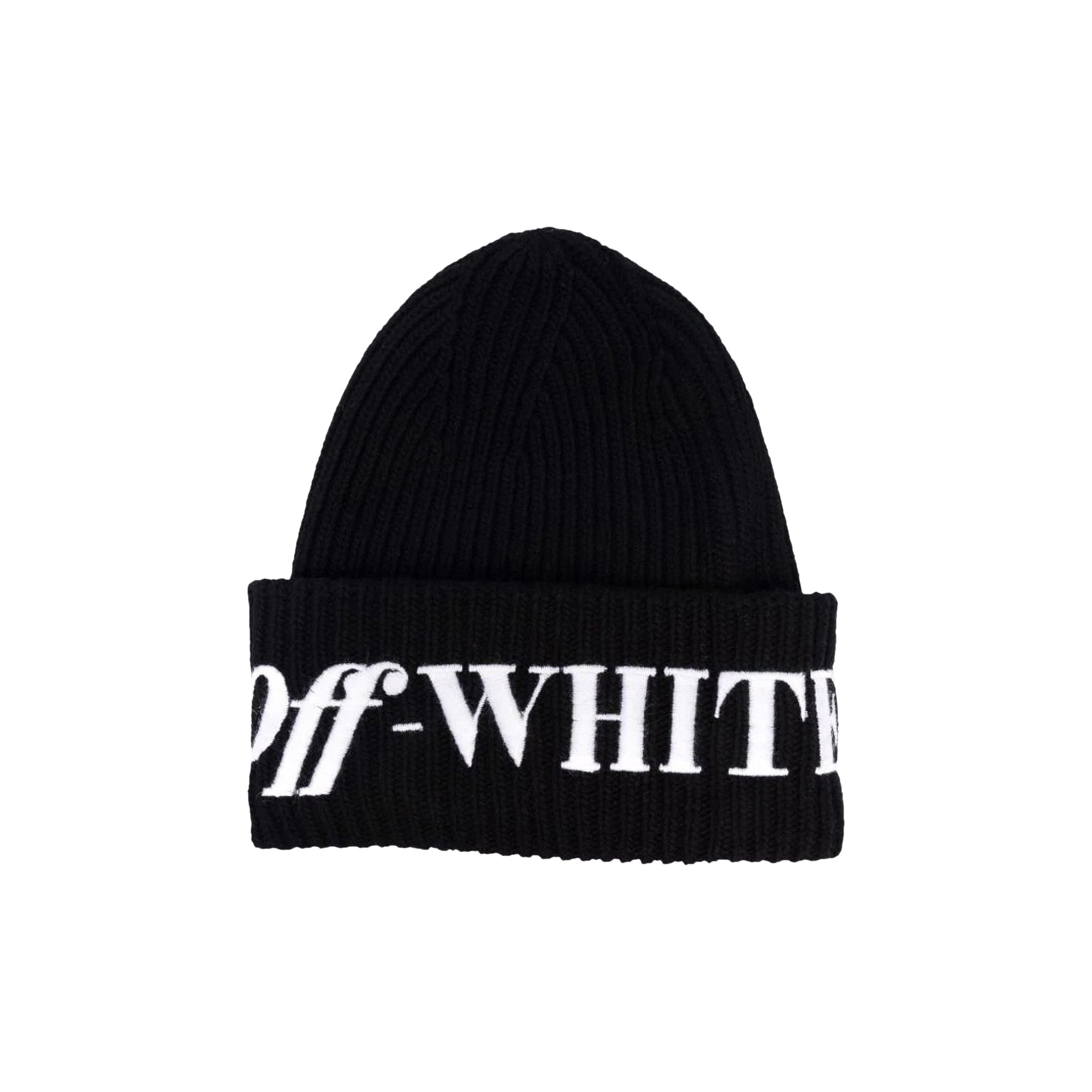 Off-White Logo Ribbed Beanie 'Black/White'