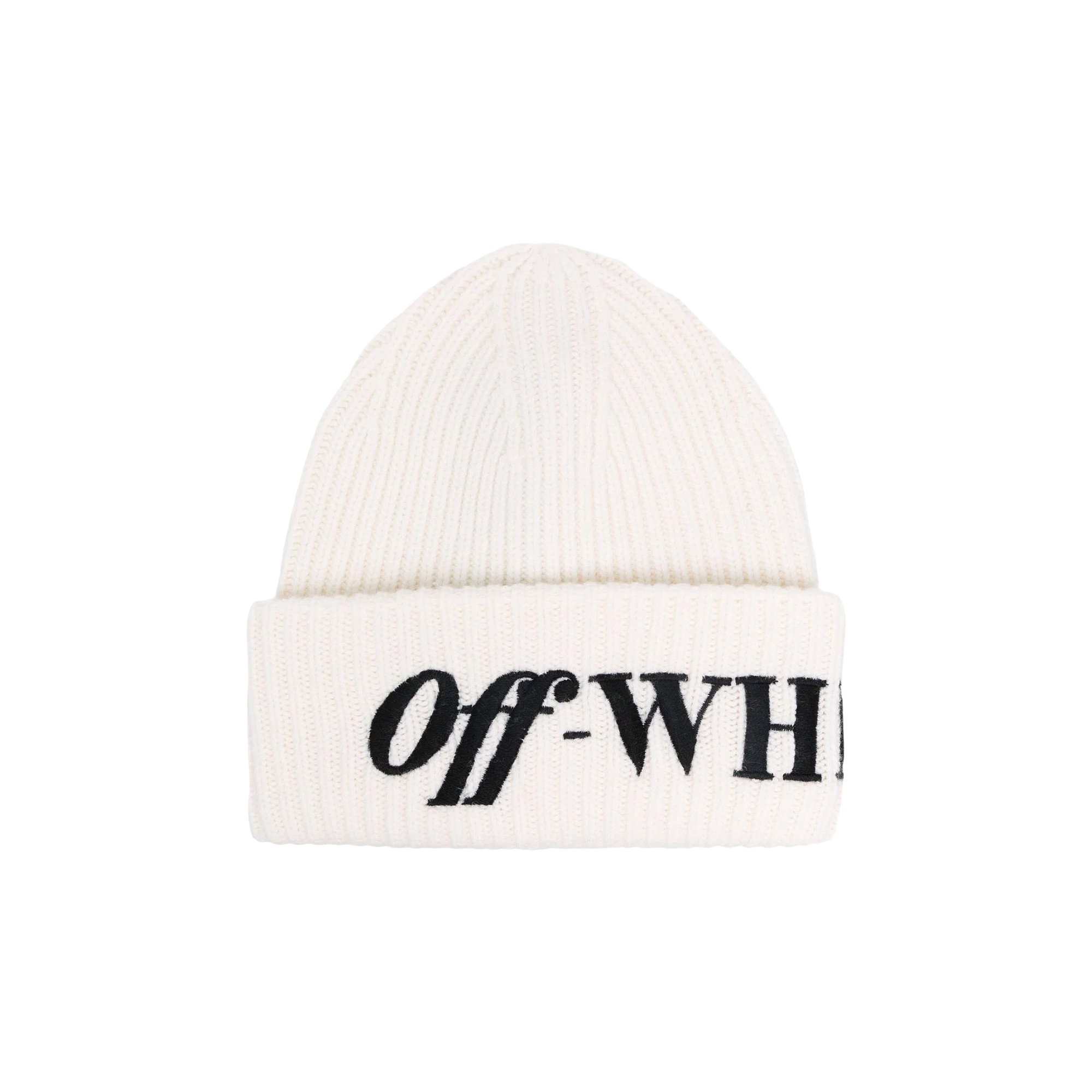 Off-White Logo Ribbed Beanie 'White/Black' | GOAT