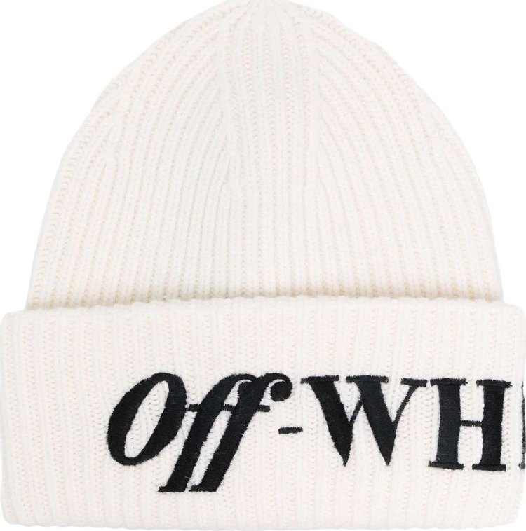 Off-White Logo Ribbed Beanie 'White/Black'