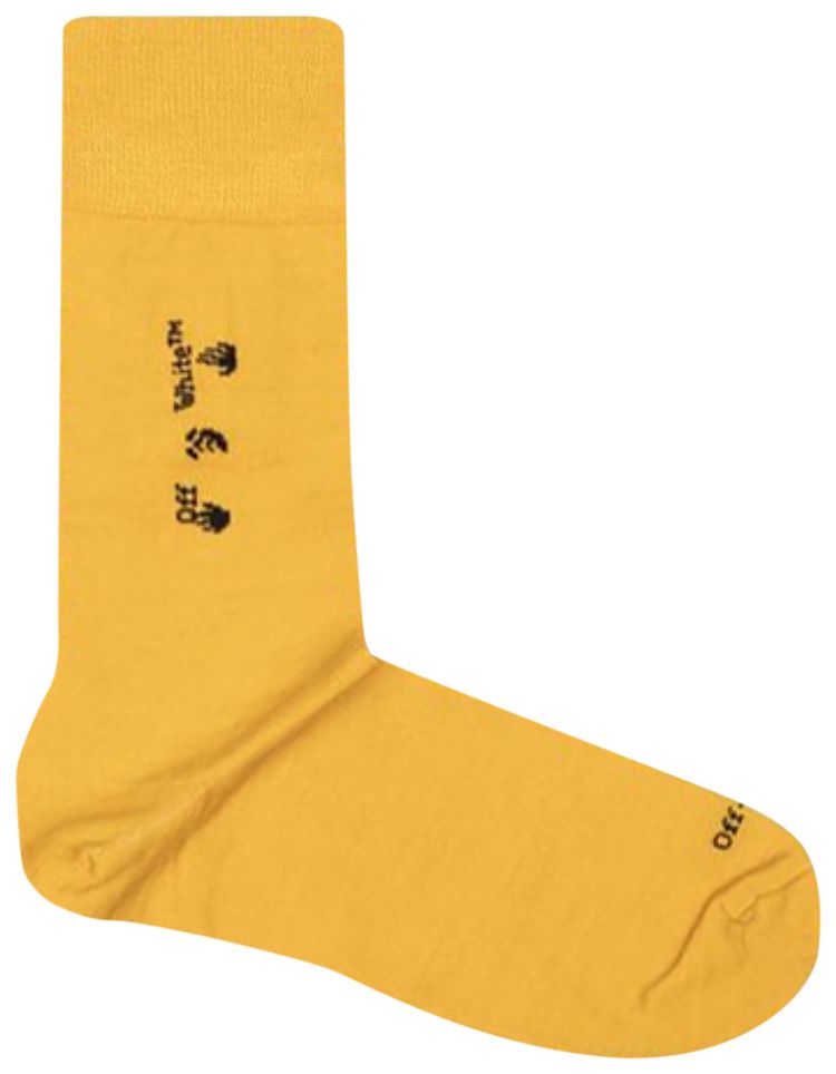 Off White Logo Wool Socks MarigoldBlack