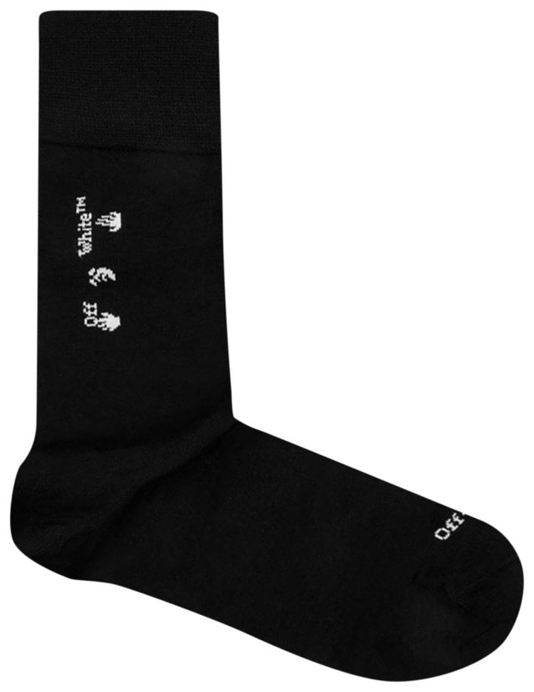 Off White Logo Wool Socks BlackWhite