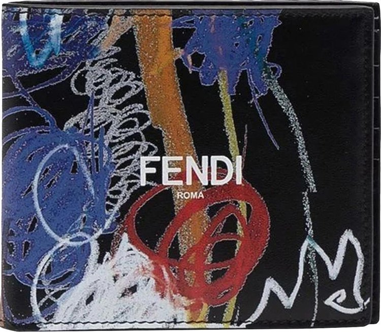 Fendi Noel Fielding Print Bifold Wallet 'Nero'