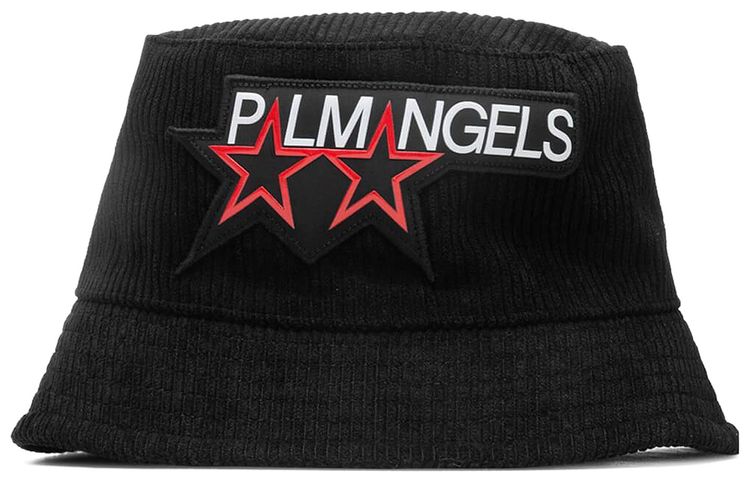 Palm Angels Racing Star Bucket Hat BlackWhite