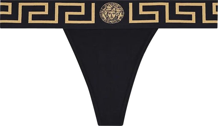 Shop Versace Logo Thong Briefs