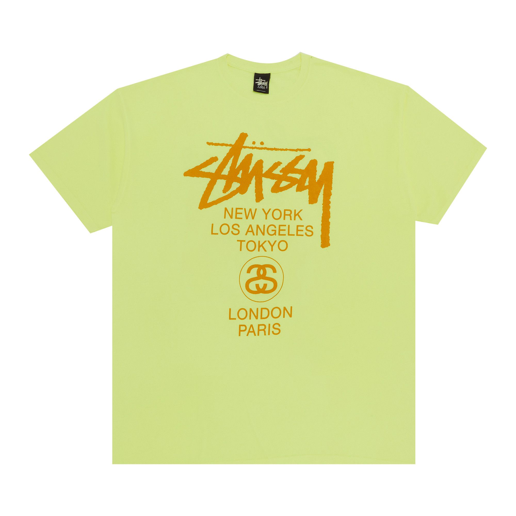 Buy Stussy World Tour Tee 'Neon Yellow' - 1903266 NEYE | GOAT