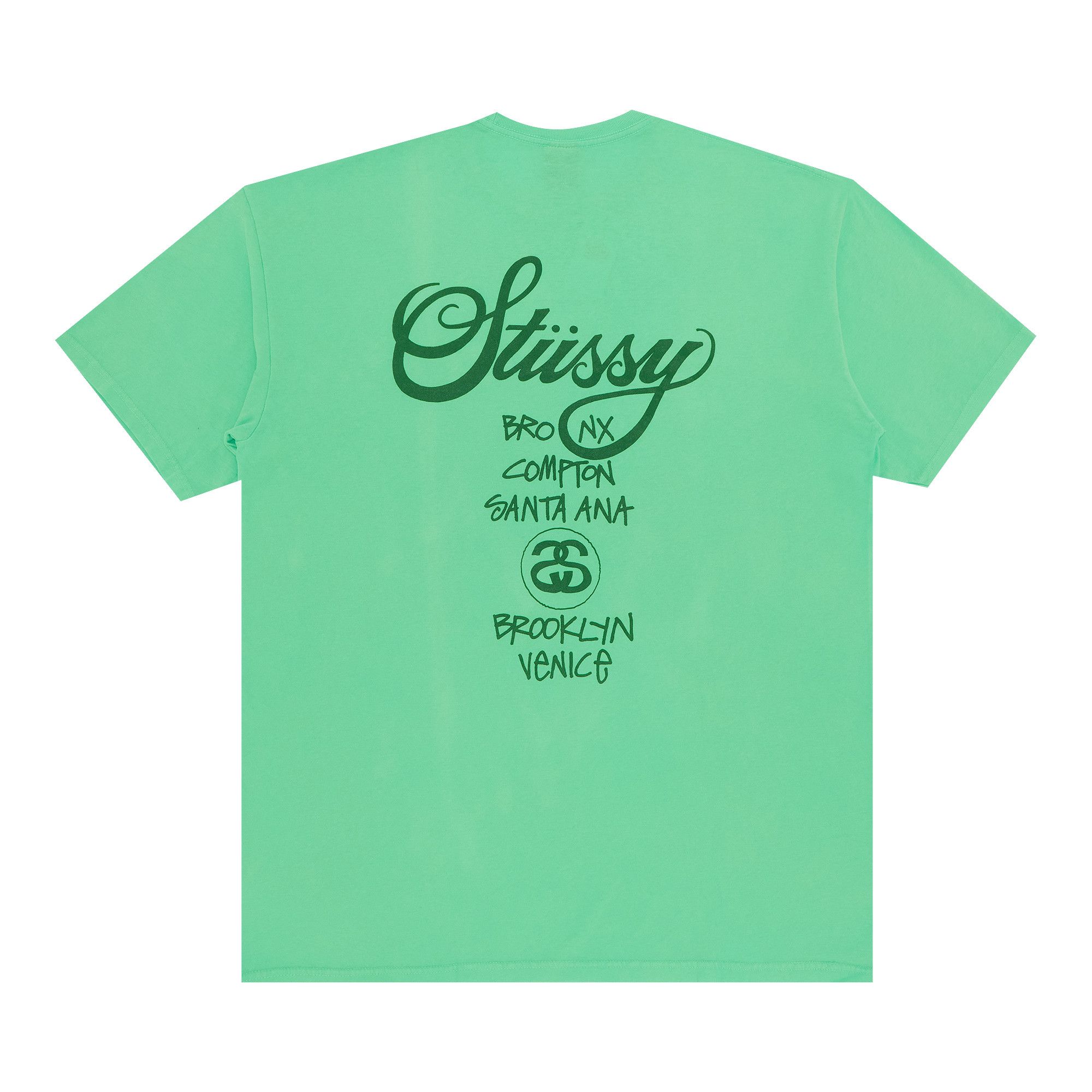 Buy Stussy World Tour Tee 'Neon Green' - 1903266 NEGR | GOAT