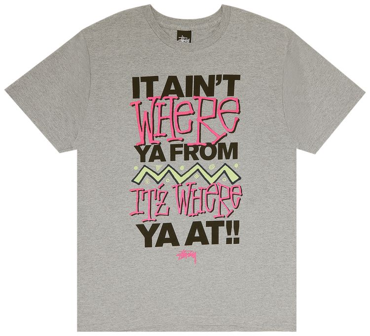 Stussy Where Ya From Tee Grey Heather