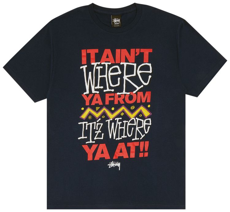Buy stussy where ya from tee navy 1903185 navy goat