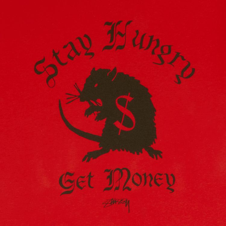 Stussy Stay Hungry Tee Brite Red