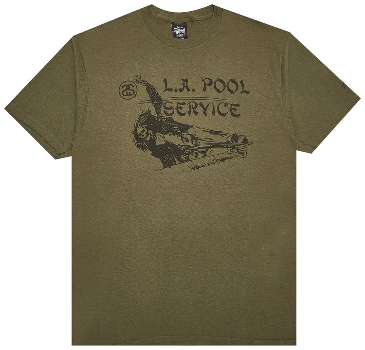 Stussy LA Pool Service Tee Green