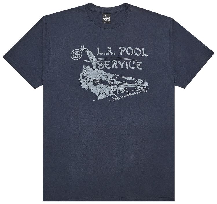 Stussy LA Pool Service Tee Navy