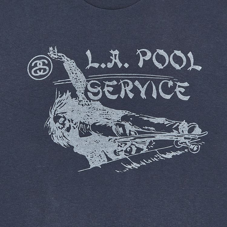 Stussy LA Pool Service Tee Navy