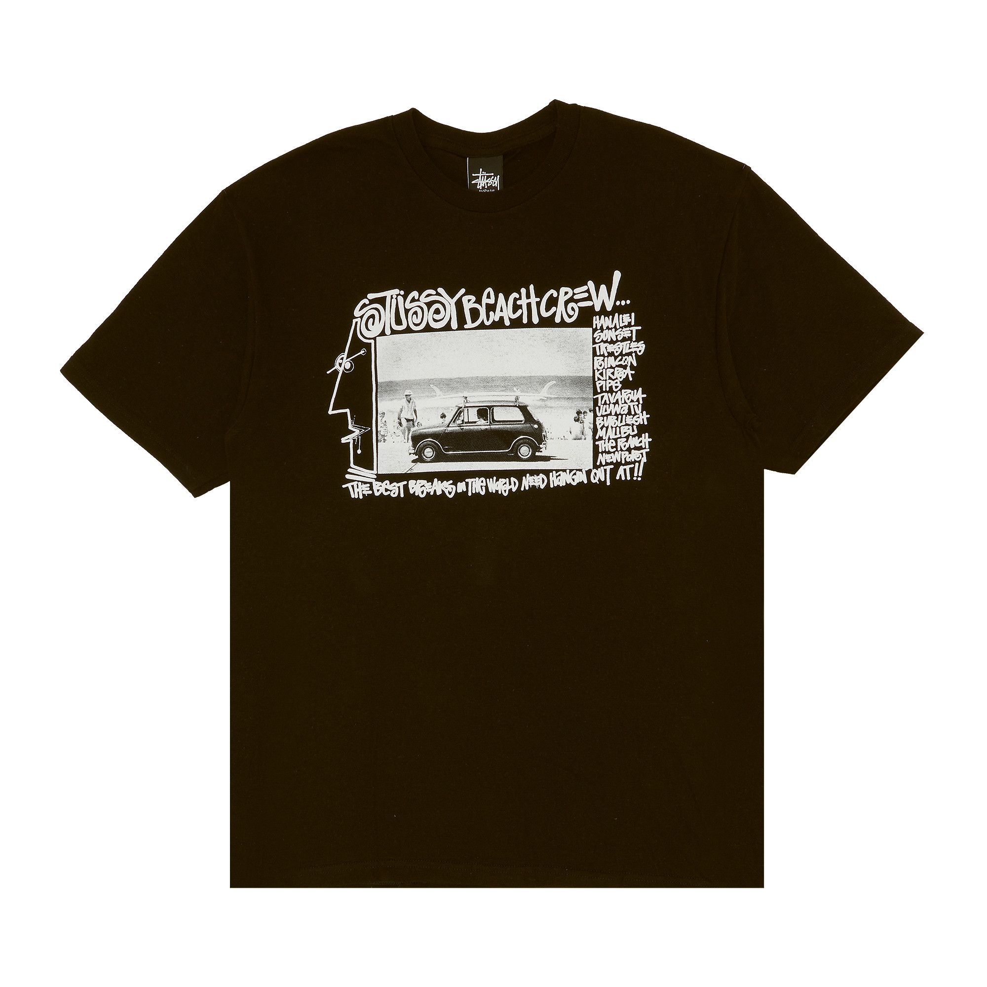 Buy Stussy Beach Crew Tee 'Black' - 1902745 BLAC | GOAT IT
