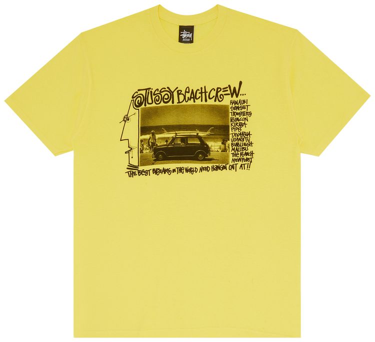 Stussy Beach Crew Tee Yellow